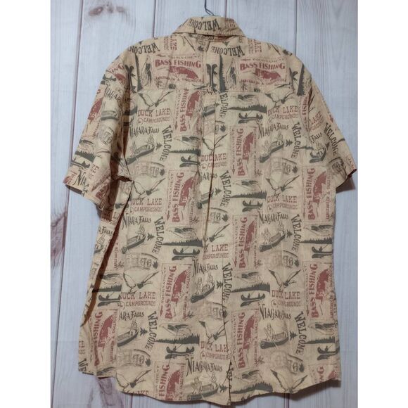 Woolrich Shirt Men's Large Button Front Short Sleeve Niagara Falls‎ Duck Lake - Picture 2 of 7